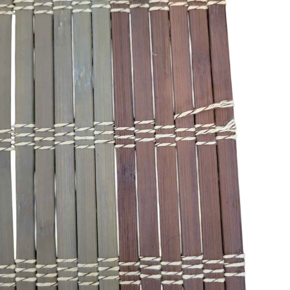 4 Bamboo Placemats MCM Neutral Black Brown Gray Wood - Picture 4 of 5